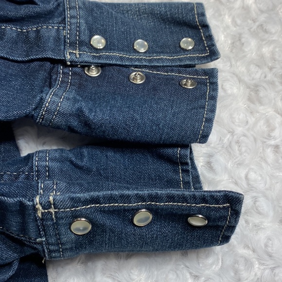 Express distressed denim button down- size small - Picture 6 of 9